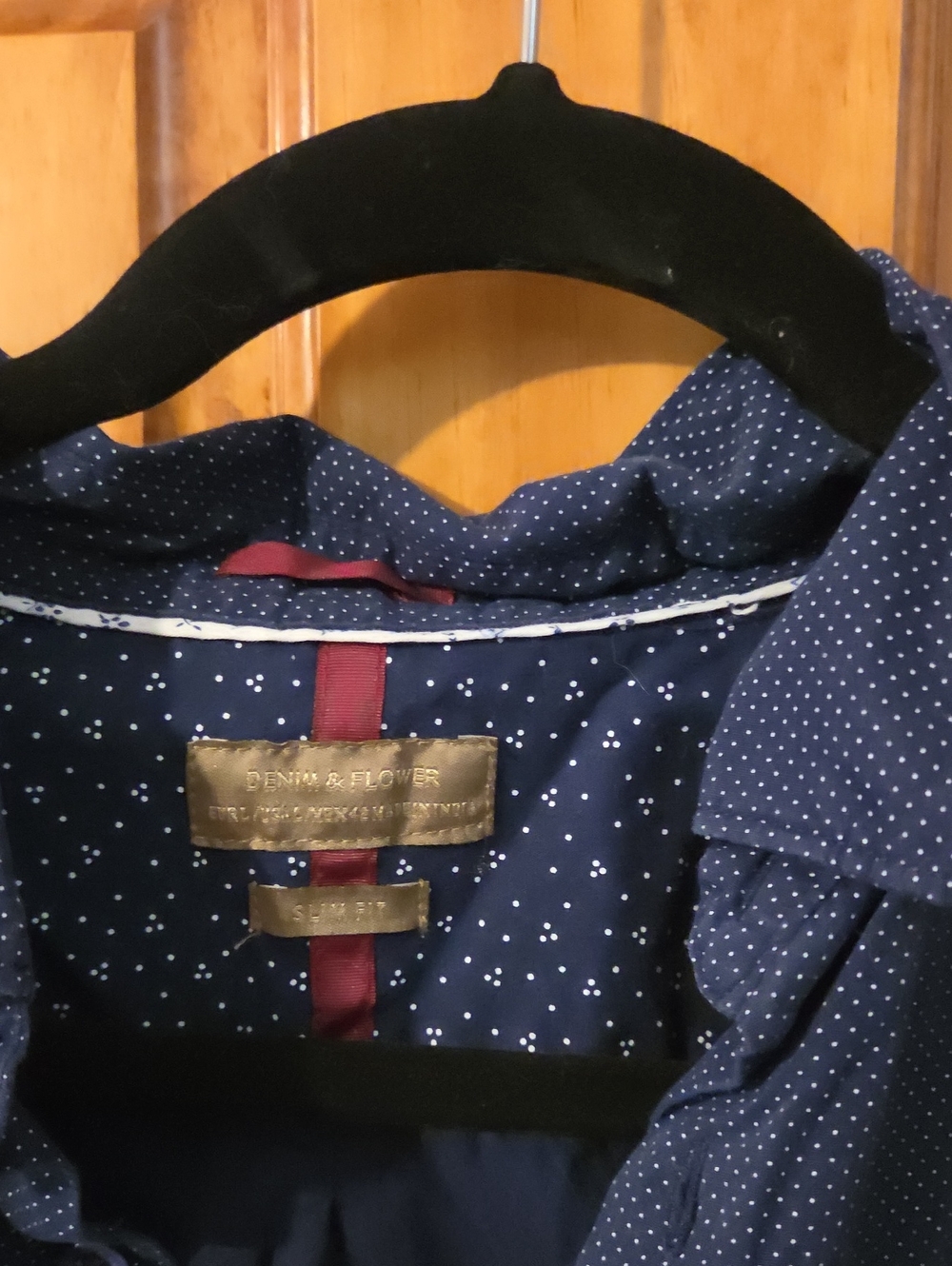 Denim & Flower Navy Polka Dot Shirt Jacket